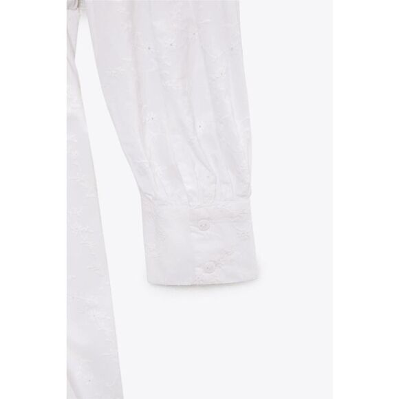 ZARA EMBROIDERED FLORAL DRESS WHITE NEW - Picture 5 of 8